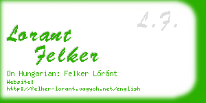 lorant felker business card